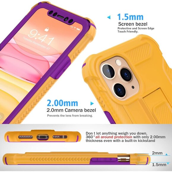 Kickstand case for iPhone 11 Military Grade Shockproof 360 Protective - Picture 2 of 7